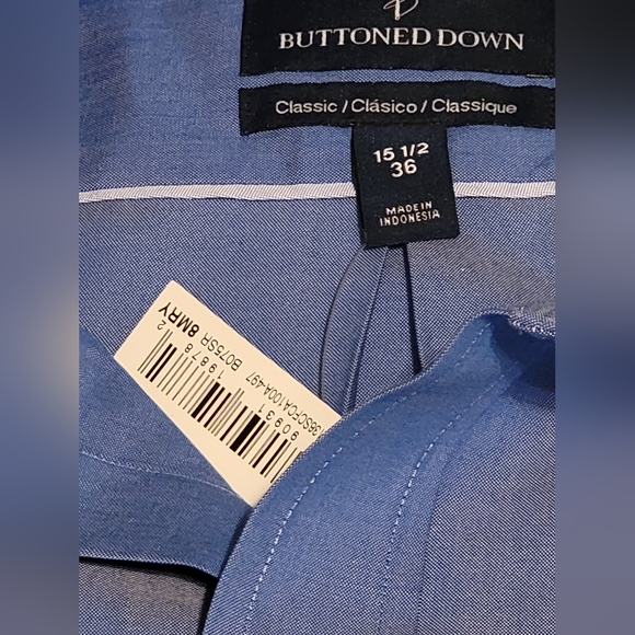 Buttoned Down,Men's big & tall blue long sleeve button down blue with pocket NWT - Picture 4 of 8